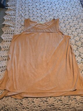 Maurices Faux Leather Sleeveless Tank Top - Tan
